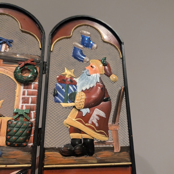 Festive Christmas Fireplace Screen Candle Holder - Picture 3 of 9